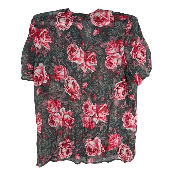 Womens Sheer Floral Button-Up Blouse Size 16 By Millers Woman - Picture 2 of 6